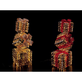 Ad Trend Torre Pacchi Regalo di Natale Oro 500 LED da Interno/Esterno 30x30x96 cm 1 Pz