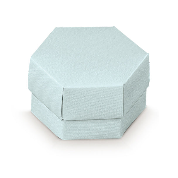 Scotton Caja Hexágono con Divisor 80 x 55 Mm Lino Azul 10 Uds