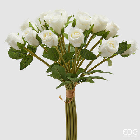 edg enzo de gasperi edg enzo de gasperi mazzo rosa con foglie h 40 cm bouquet 18 fiori white ean 8059824531124