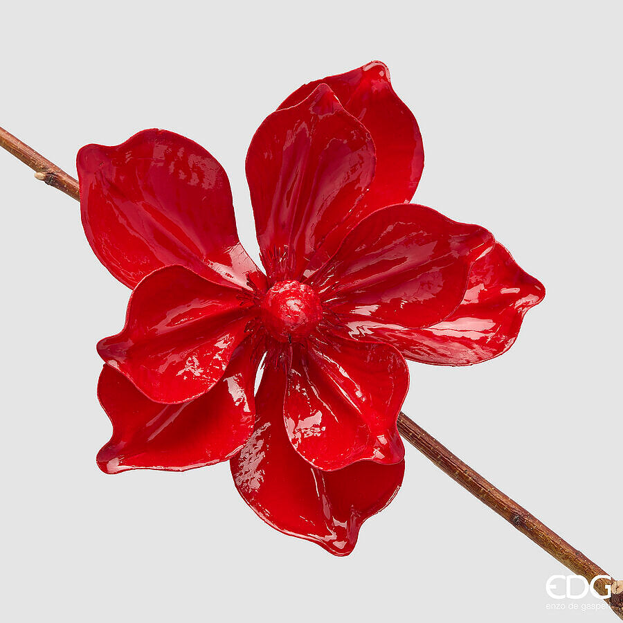 EDG Enzo De Gasperi Magnolia Glossy con Clip Red Ø20 cm – Decorazione di Natale