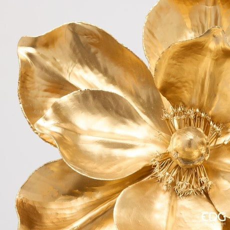 EDG Enzo De Gasperi Magnolia Glossy Ramo Gold H65 Ø25 cm – Decoración Floral Navideña