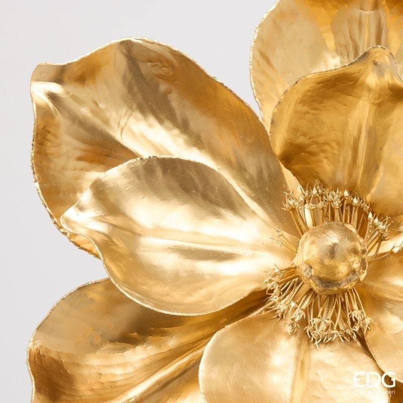 EDG Enzo De Gasperi Magnolia Glossy Ramo Gold H65 Ø25 cm – Decoración Floral Navideña