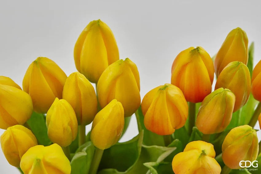 edg enzo de gasperi edg enzo de gasperi bouquet tulipani 9 boccioli h 29 cm artificiali ass giallo 1 pz ean 8056372687044