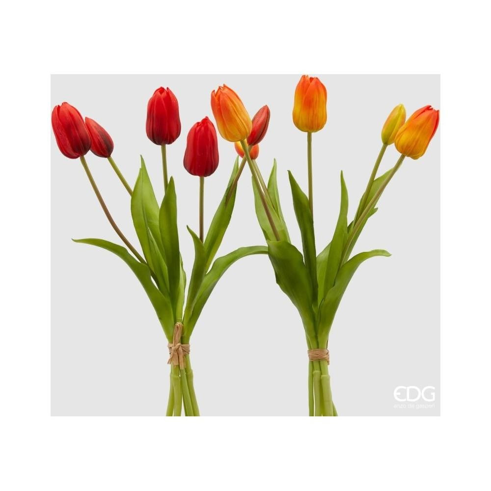EDG Enzo De Gasperi Ramo de 5 Tulipanes Olis Variados. H 40 Cm Naranja 1 Uds