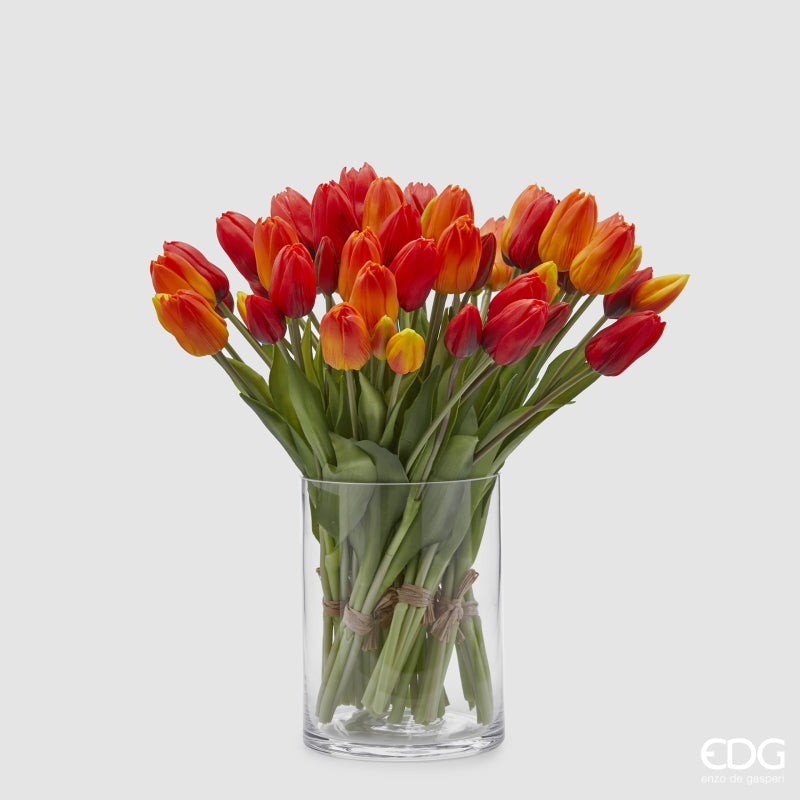EDG Enzo De Gasperi Ramo de 5 Tulipanes Olis Variados. H 40 Cm Naranja 1 Uds