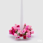 EDG Enzo De Gasperi Portavelas Corona Crocus-Mix D 13 Cm Int. 3,5 Cm Rosa