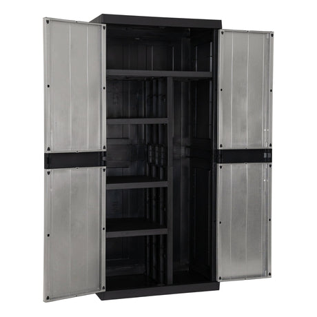 Toomax Armario 2 Puertas Garage Mega Utility Cabinet – Mueble Portaherramientas con 4 Estantes Regulables