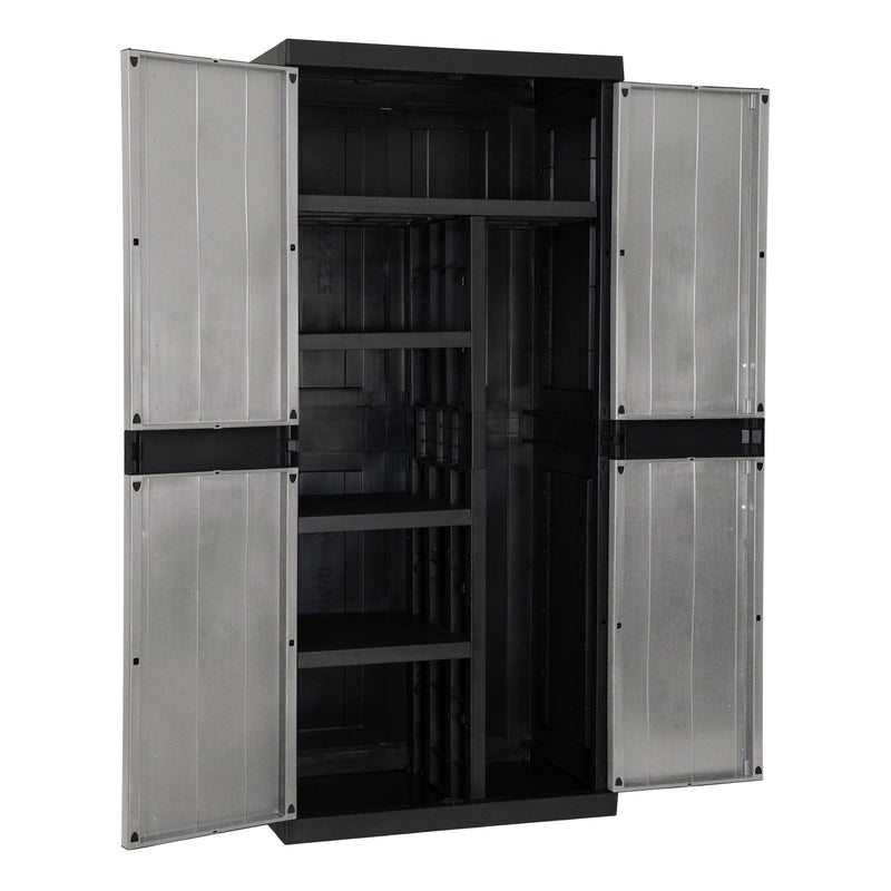 Toomax Armario 2 Puertas Garage Mega Utility Cabinet – Mueble Portaherramientas con 4 Estantes Regulables