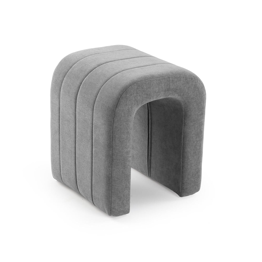 Versa Taburete Acolchado Gris Claro