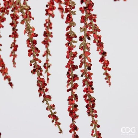 EDG Enzo De Gasperi Espiga Navideña Glitter Caída H75 cm Roja – Decoración de Navidad