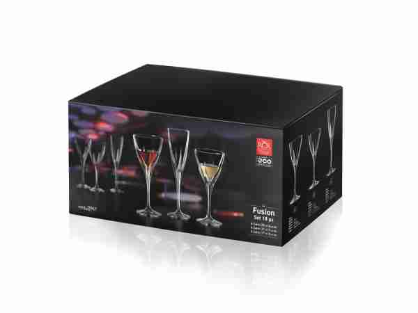 RCR Cristalleria Italiana Fusion - 3 - Juego de 6 Copas de Vino en Cristal
