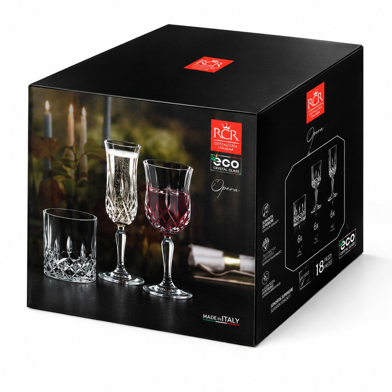 RCR Cristalleria Italiana Opera - FL - Set de 6 Copas Flauta en Cristal