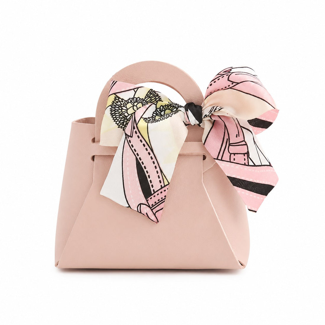 Bonturi Casa BORSETTA Bomboniera MINI FOULARD 10x5xH11 Cm Portaconfetti PINK 1 Pz