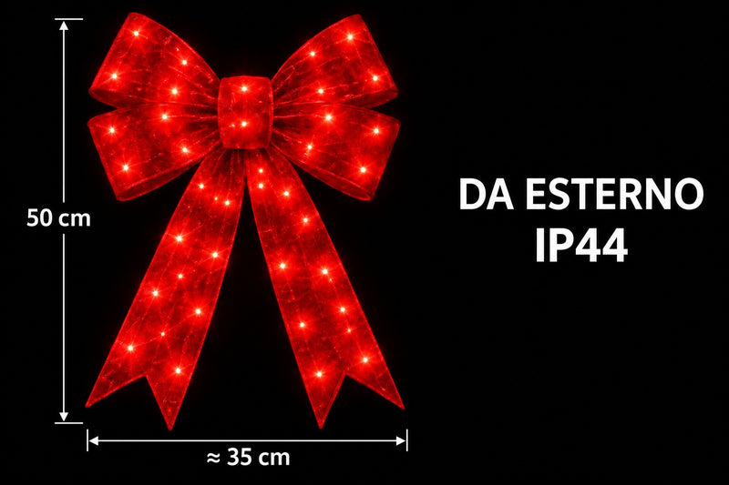 Bonturi Casa Fiocco Rosso Led Navidad 50 cm 84 LED IP 44