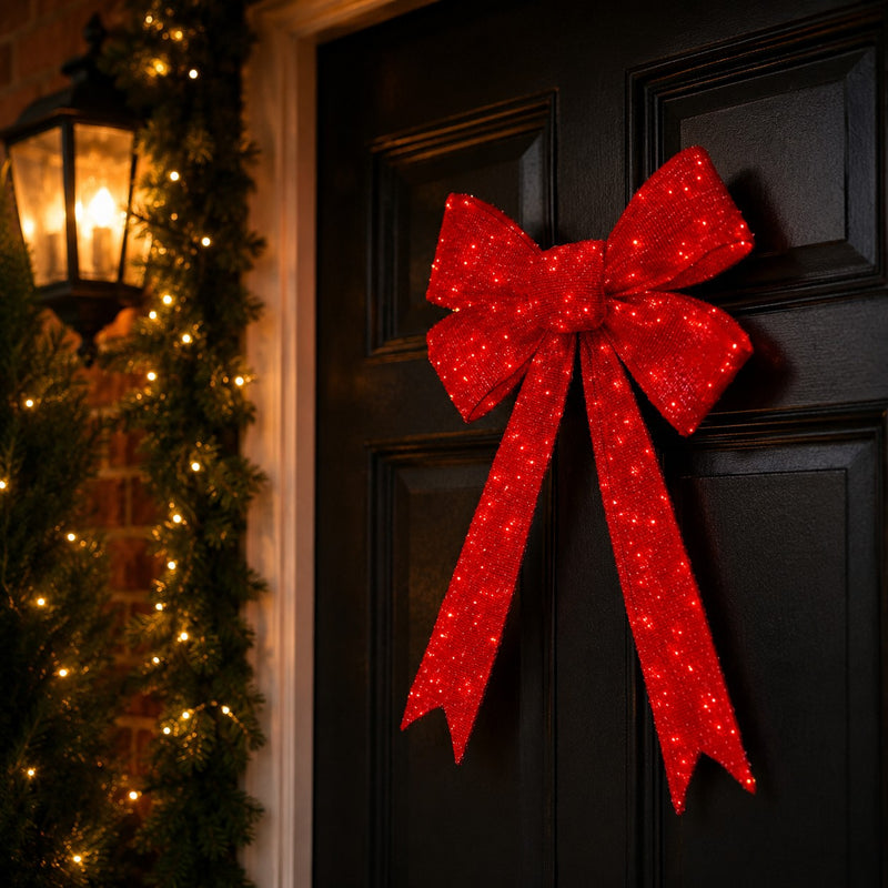 Bonturi Casa LIGHT BOW RED di Natale 76 cm  112 LED