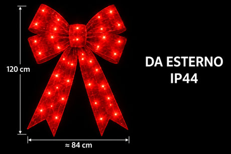 Bonturi Casa Fiocco Rosso Led Navidad 120cm 168 LED ip 44