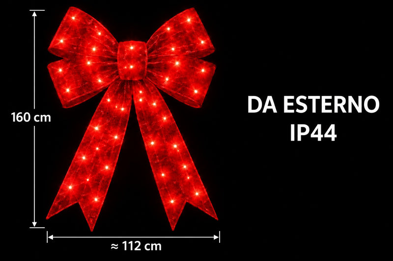 Bonturi Casa Fiocco Rosso Led Navidad 160cm 216 LED IP 44