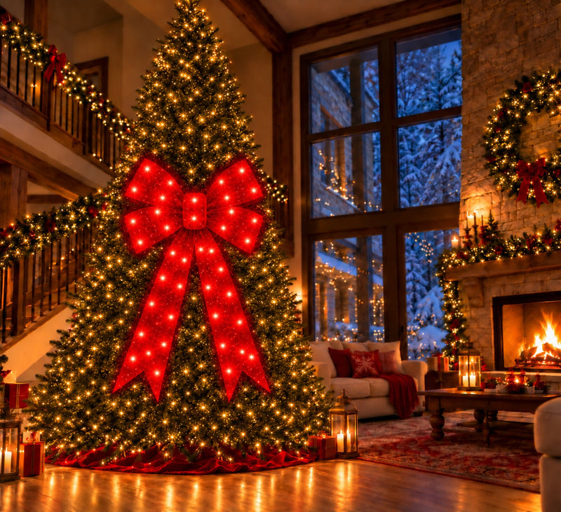 Bonturi Casa Fiocco Rosso Led Navidad 160cm 216 LED IP 44