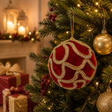 EDG Enzo De Gasperi Adorno Navidad Bola Decogemme D 12 Cm Rojo Oro 1 Pz