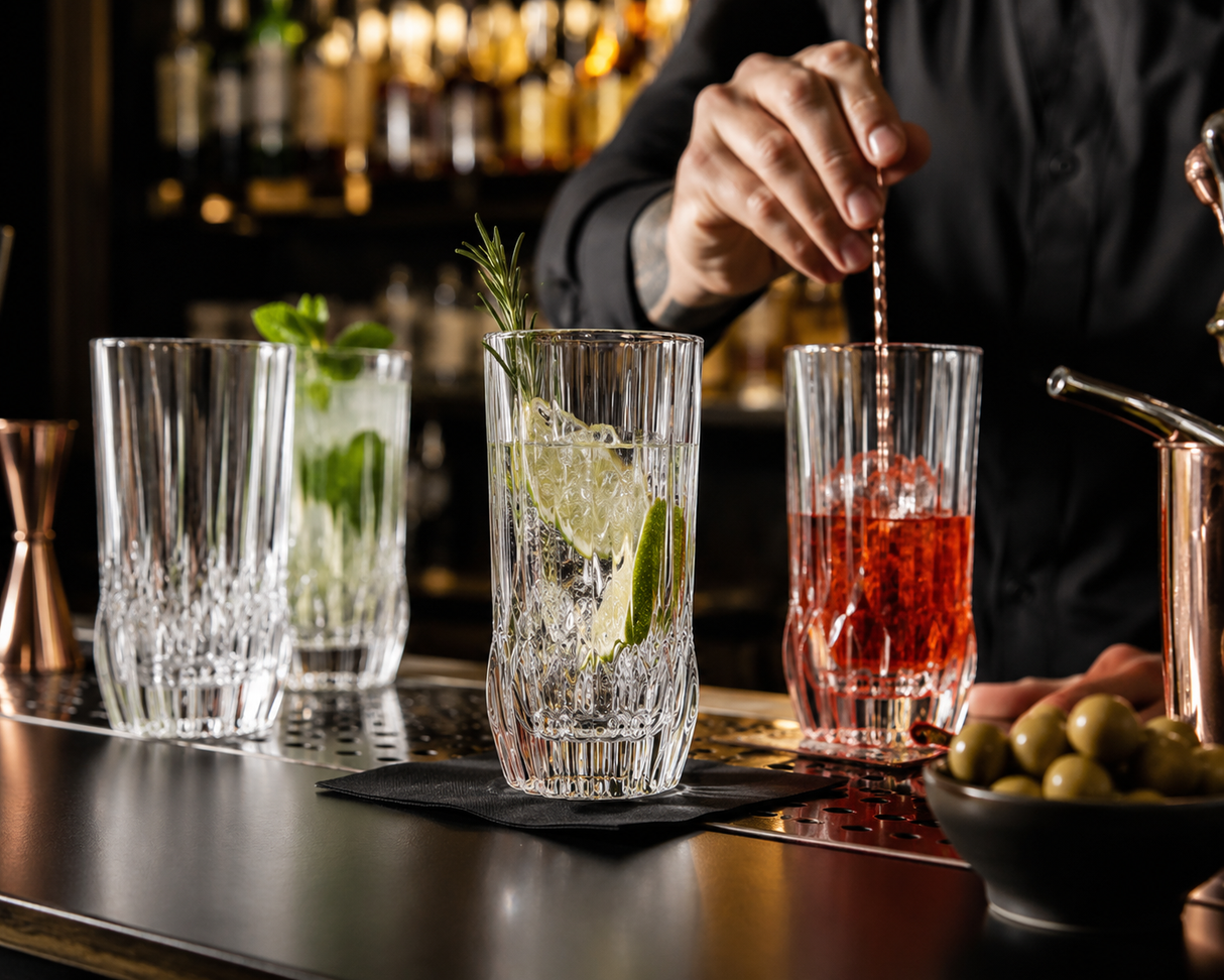 RCR Cristalleria Italiana Adagio - HB - Juego de 6 Vasos Long Drink en Cristal