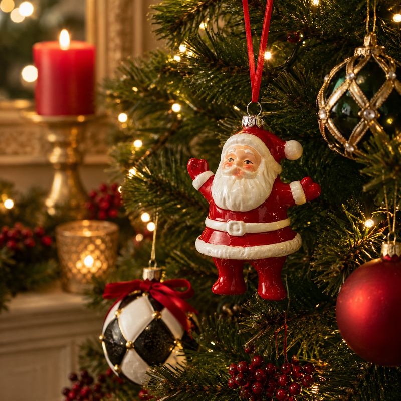 EDG Enzo De Gasperi Adorno Navideño Papá Noel Alt 10 Cm L 6 Cm L 8 Cm Blanco Rojo