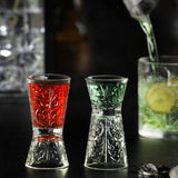 RCR Cristalleria Italiana Tattoo - Set de 6 Vasos Reloj de Arena para Chupito o Jigger en Vidrio