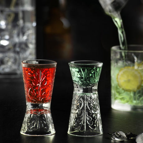 RCR Cristalleria Italiana Tattoo - Set de 6 Vasos Reloj de Arena para Chupito o Jigger en Vidrio