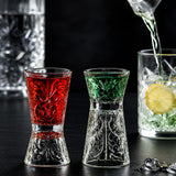 RCR Cristalleria Italiana Tattoo - Set de 6 Vasos Reloj de Arena para Chupito o Jigger en Vidrio