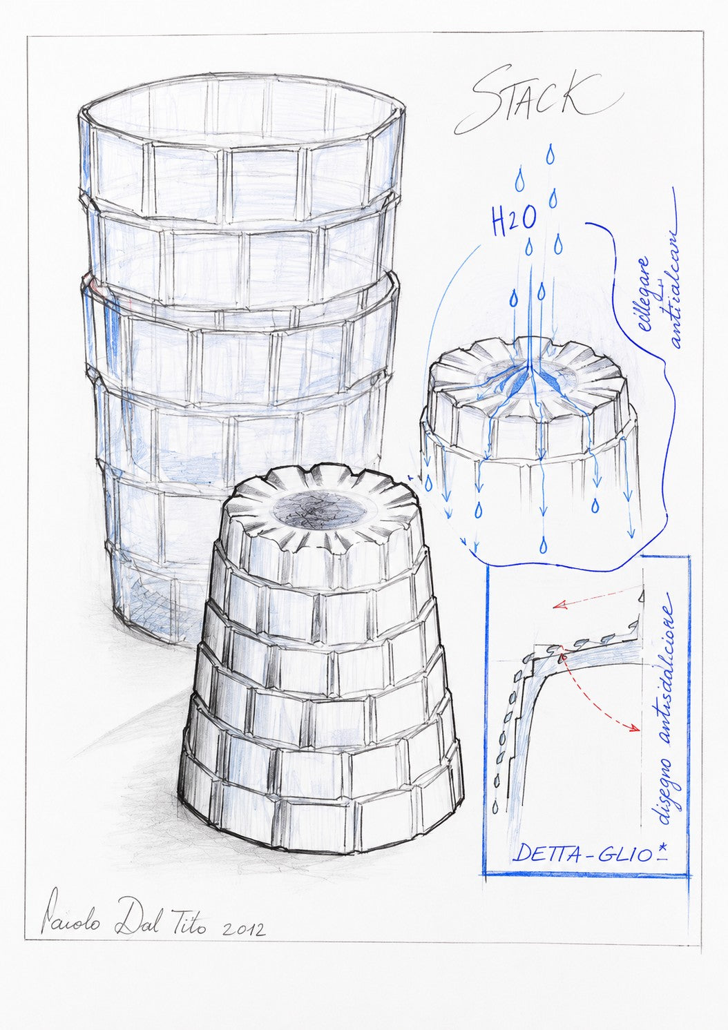 RCR Cristalleria Italiana Stack - DOF - Juego de 6 Vasos de Cristal