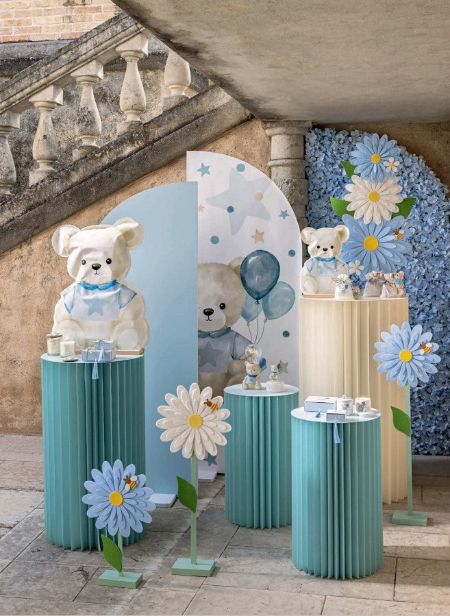 Cupido&Co. Vela Osito con Globos Azules H 75 Cm D 60 Mm con Caja
