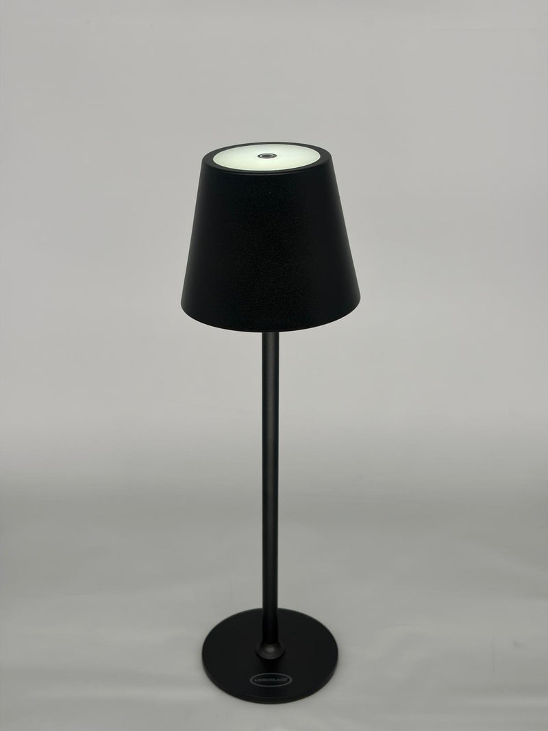 L'Arcolaio Lámpara LED Touch Recargable H 38 cm 10 x 10 cm IP54 Round Pro Negra