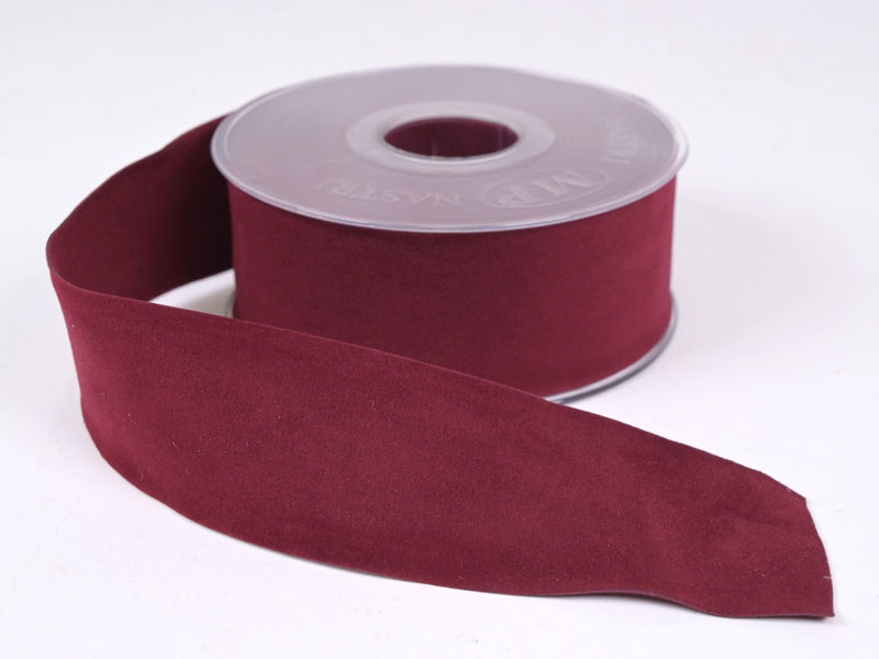 Piovaccari Cinta Navideña Double Velvet Burdeos 40 mm x 7 m – Cinta de Terciopelo Decorativa para Árbol de Navidad, Lazos y Paquetes de Regalo