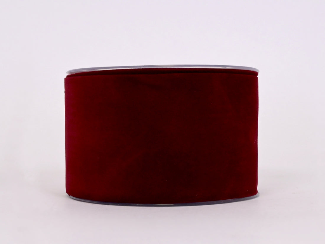 Piovaccari Cinta Navideña Double Velvet Burdeos 63 mm x 7 m – Cinta en Terciopelo Doble Decorativo para Árbol de Navidad, Lazos y Paquetes Regalo
