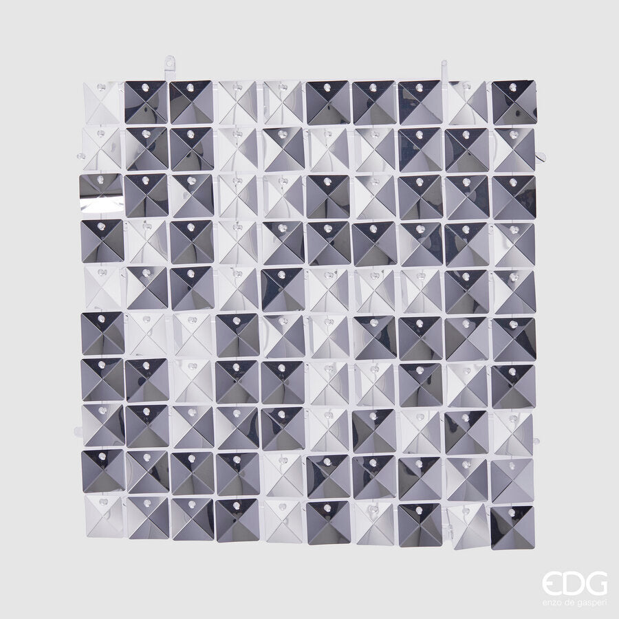 EDG Enzo De Gasperi Cortina Navidad Brillo Cuadrado 30 x 30 Cm Plata