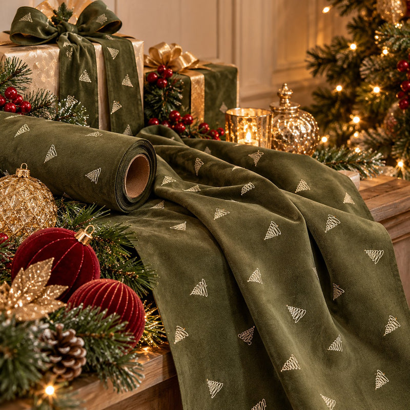 Tejido Decorativo Pino Olive Rollo 35x200 cm EDG Enzo De Gasperi – Decoración de Navidad