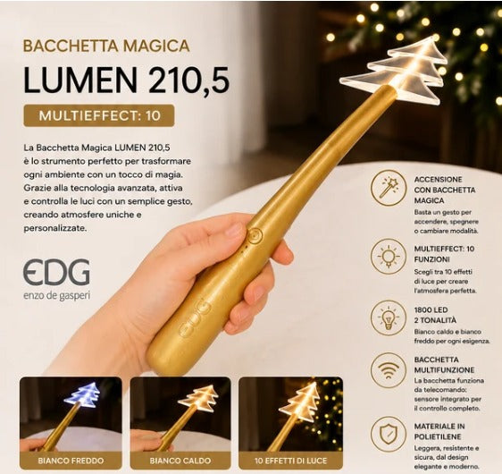EDG Enzo De Gasperi Telecomando Magic Wand Bacchetta Magica L36 cm 3V – Comando para Árbol de Navidad