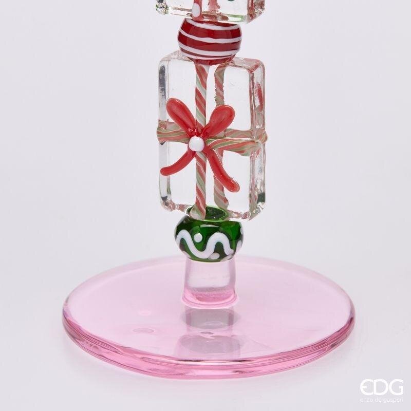 EDG Enzo De Gasperi Portavelas Pacchi Green Pink H18,5 Ø7,5 cm – Decoración de Navidad