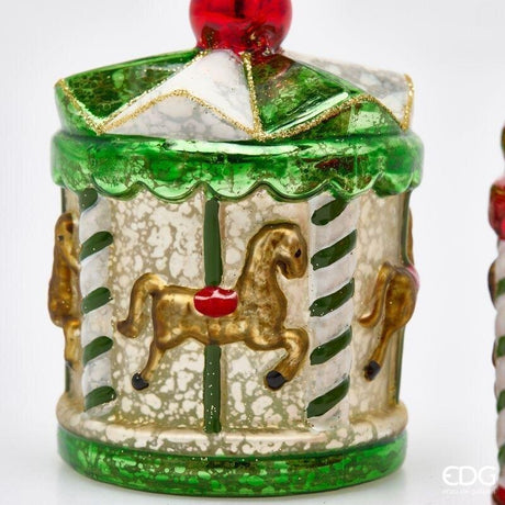 EDG Enzo De Gasperi Portavelas Tiovivo Ass. H13 Verde/Rojo - Navidad 1 Ud