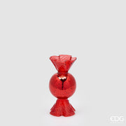 EDG Enzo De Gasperi Portavelas Caramela Rojo H16 Ø8 cm – Decoración Navideña