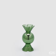 EDG Enzo De Gasperi Portavelas Caramella Verde H16 Ø8 cm – Decoración de Navidad