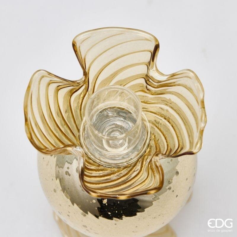 EDG Enzo De Gasperi Portavelas Caramelo Gold H16 Ø8 cm – Decoración Navideña