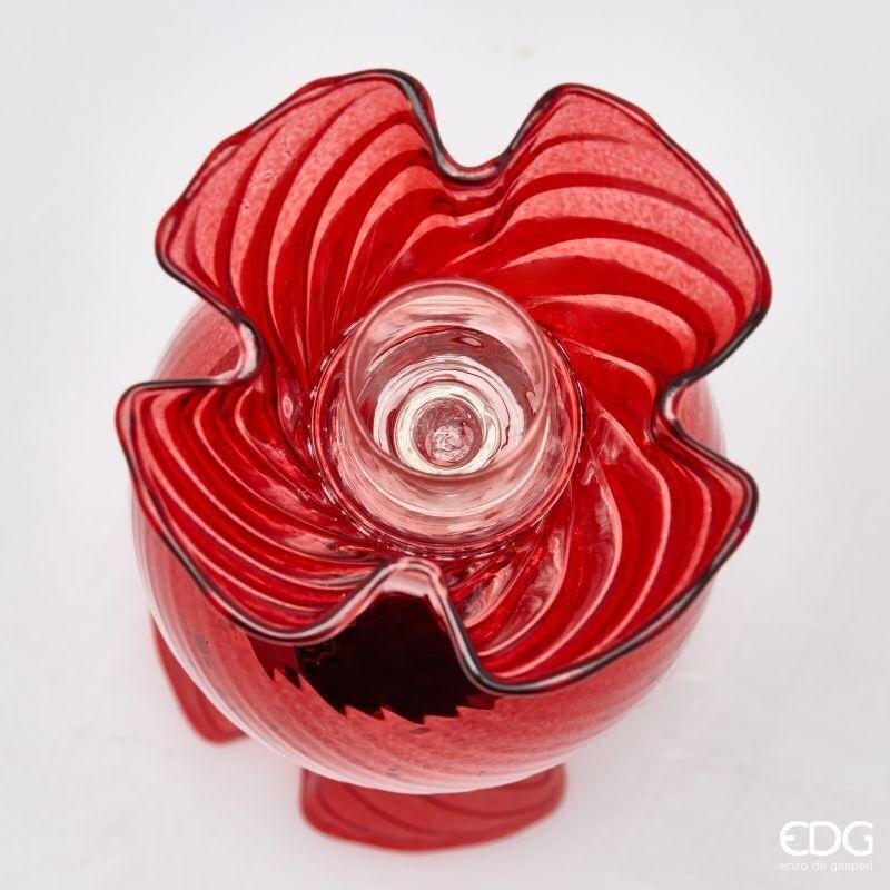 EDG Enzo De Gasperi Portavelas Caramela Rojo H16 Ø8 cm – Decoración Navideña