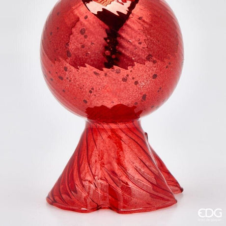 EDG Enzo De Gasperi Portavelas Caramela Rojo H16 Ø8 cm – Decoración Navideña
