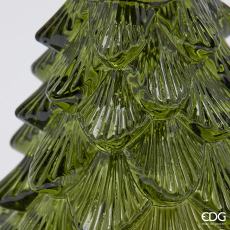 EDG Enzo De Gasperi Portavelas Pino Dark Green H14 Ø12 cm – Decoración Navideña