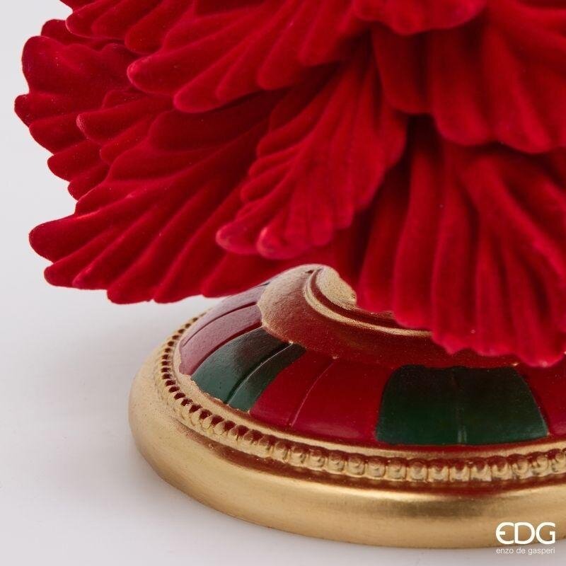 Portavela de Pino EDG Enzo De Gasperi Verde y Rojo H31 Ø19 cm – Decoración de Navidad