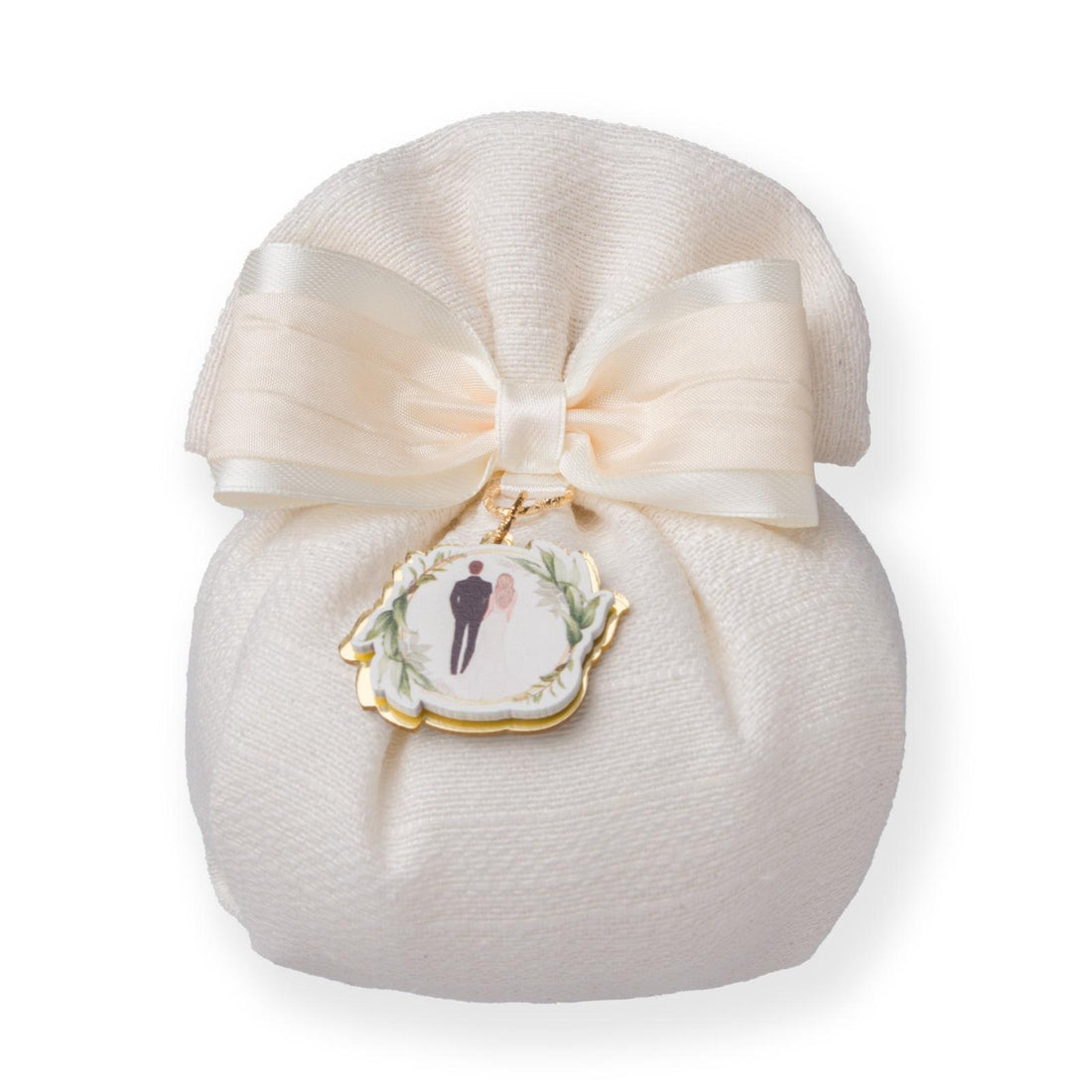 Creaciones para Enzo Bolsa Bomboniera Portaconfetti en Tejido Crudo 13x14 cm Cf 10 Pz