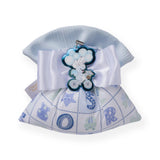 Creaciones para Enzo Saquito Bombonera Baby Letterina Azul Celeste 14x13 cm Portaconfites Cf 10 pz