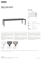nardi nardi tavolo rio 210 extensible 210 280 x 100 cm h 76 cm alluminio tortora ean 8010352828612