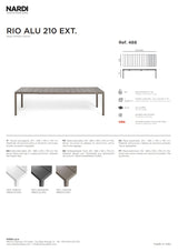 nardi nardi tavolo rio alluminio 210 extensible 210 280 x 100 cm h 75 cm tortora ean 8010352833241