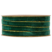 Piovaccari Cinta Velvet Dream Verde 9 mm x 20 m – Cinta de Terciopelo Decorativa para Moños, Envases de Regalo, Adornos Navideños y Bricolaje